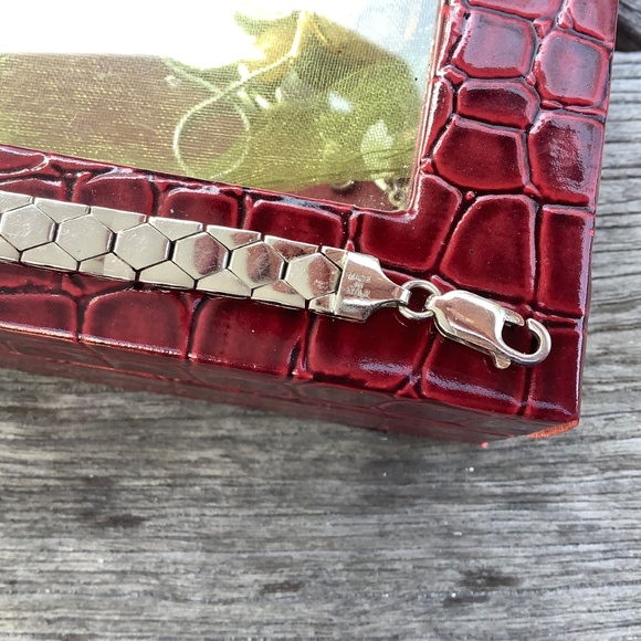 Amazing Italian Made 925 Sterling Silver Panther Style Bracelet - Picture 12 of 15